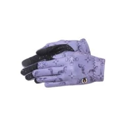 Kerrits Kids' Thermo Tech Printed Gloves - Violet Dawn Horse Quadrille