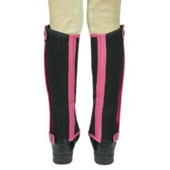 TuffRider Kids' Keeneland Synthetic Half Chaps - Black/Hot Pink -Tackof The Day Shop 1032190 800 800