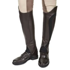 TuffRider Women's Derby Leather Half Chaps - Mocha