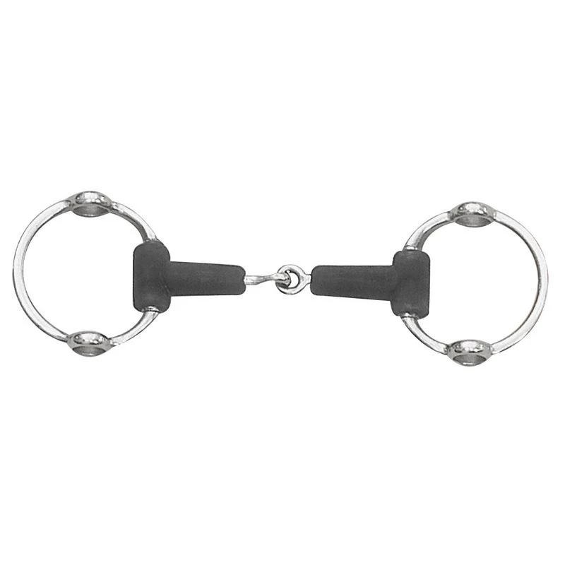 Centaur Jointed Rubber Loop Ring Gag - Stainless Steel 1 Centaur Jointed Rubber Loop Ring Gag - Stainless Steel