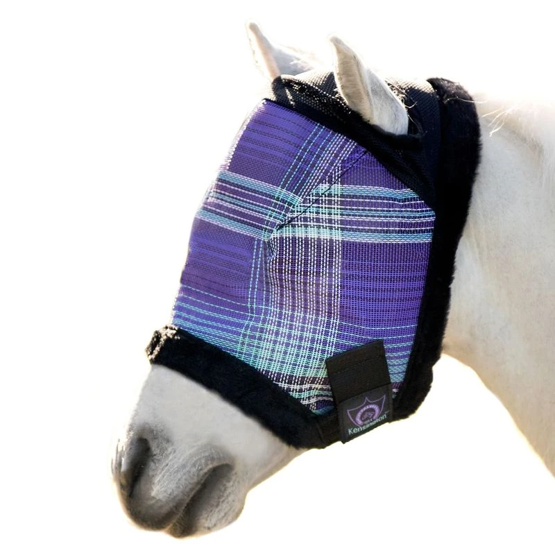 Kensington Pony Fly Mask W/Plush Fleece Trim - Lavender Mint 2 Kensington Pony Fly Mask W/Plush Fleece Trim - Lavender Mint - Image 2