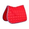 Roma Circle Quilt All Purpose Saddle Pad - Red Orange/White/Dark Denim