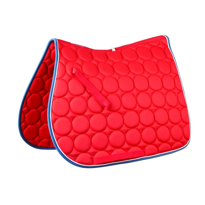 Roma Circle Quilt All Purpose Saddle Pad - Red Orange/White/Dark Denim 1 Roma Circle Quilt All Purpose Saddle Pad - Red Orange/White/Dark Denim