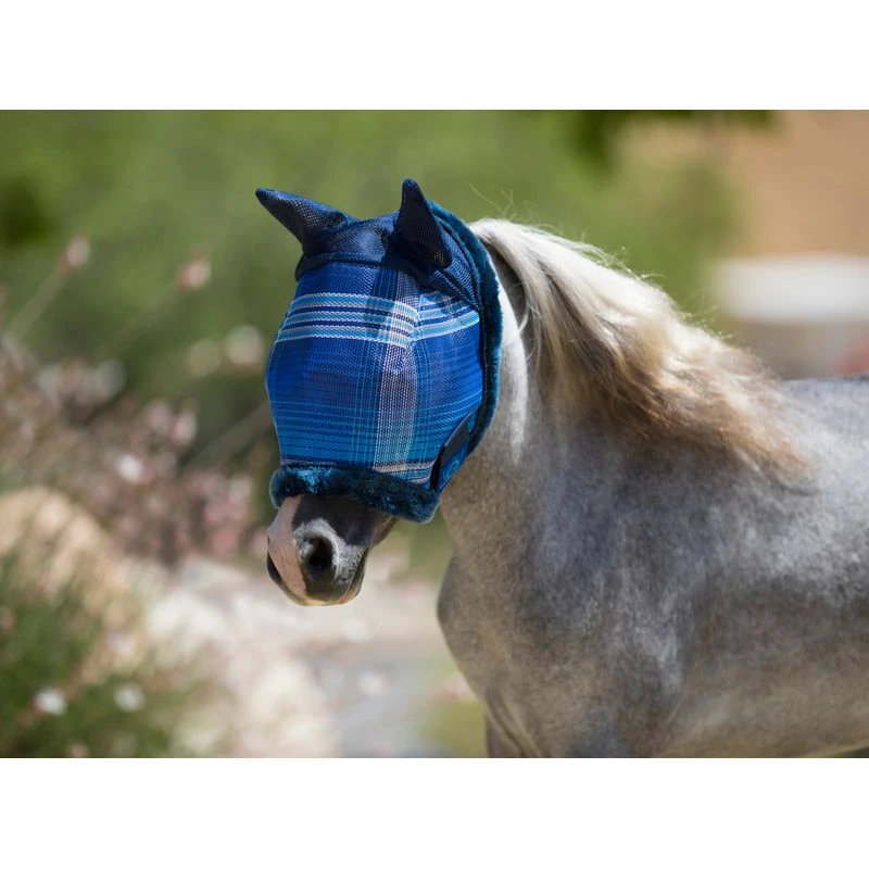 Kensington Mini Fly Mask W/Ears & Fleece Trim - Kentucky Blue 1 Kensington Mini Fly Mask W/Ears & Fleece Trim - Kentucky Blue