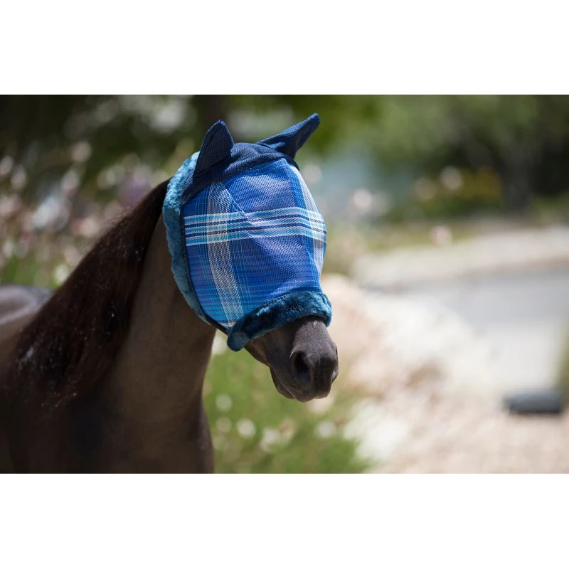 Kensington Mini Fly Mask W/Ears & Fleece Trim - Kentucky Blue 2 Kensington Mini Fly Mask W/Ears & Fleece Trim - Kentucky Blue - Image 2