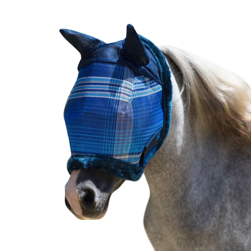 Kensington Mini Fly Mask W/Ears & Fleece Trim - Kentucky Blue 4 Kensington Mini Fly Mask W/Ears & Fleece Trim - Kentucky Blue - Image 4