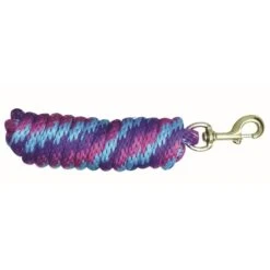 Western Rawhide 10' Poly Lead W/Brass Plated Snap - Fuchsia/Purple/Turquoise