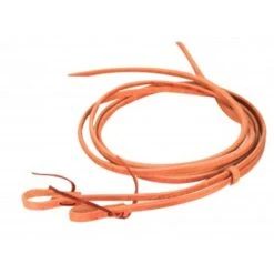Western Rawhide 1/2" Reins With Water Loops And Heavy Ends - Oiled Harness Leather