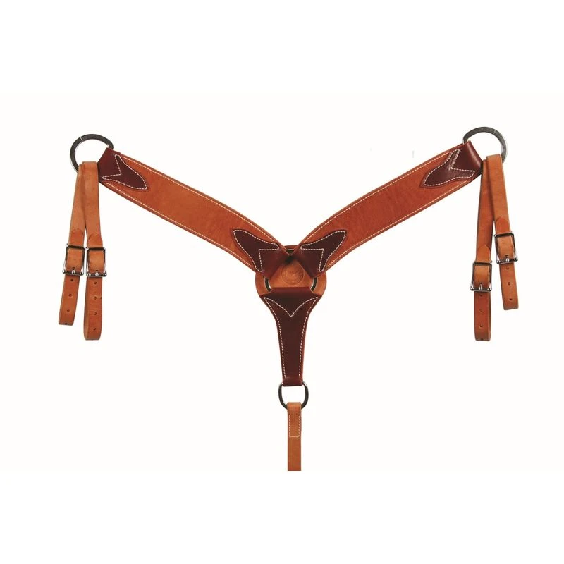 Western Rawhide Harness Leather Roper Breastcollar With Latigo Lining - Harness Leather 1 Western Rawhide Harness Leather Roper Breastcollar With Latigo Lining - Harness Leather