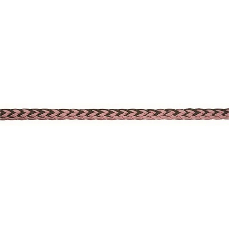 Western Rawhide 1" Braided Poly Knotted Roping Reins - Brown/Pink 1 Western Rawhide 1" Braided Poly Knotted Roping Reins - Brown/Pink