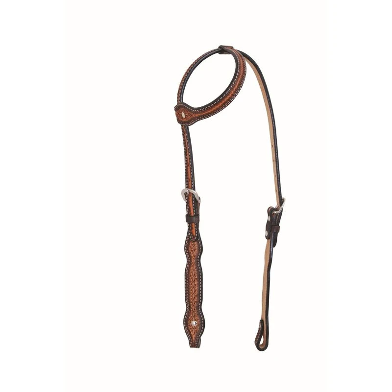 Western Rawhide Jim Taylor Performance Diamond Scallop One Ear Headstall - Two Tone Brown 1 Western Rawhide Jim Taylor Performance Diamond Scallop One Ear Headstall - Two Tone Brown