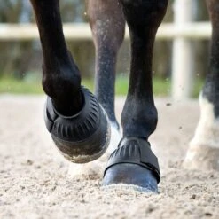 Horze Anti Twist Lock-On Bell Boots - Black -Tackof The Day Shop 375307 800 800