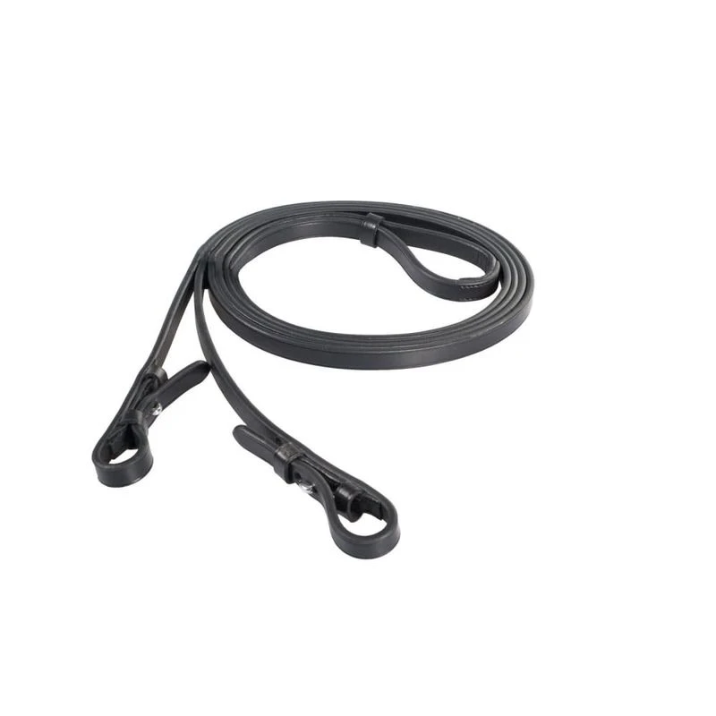 Horze Laelia Plain Leather Dressage Reins - Black 1 Horze Laelia Plain Leather Dressage Reins - Black