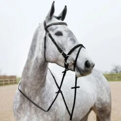 Horze Slender Intertwined Reins - Black -Tackof The Day Shop 386627 800 800