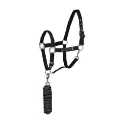 Horze Chicago Halter And Lead Rope - Black/Steel Grey