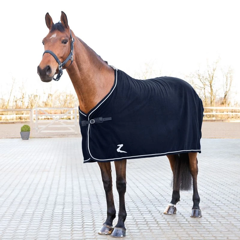 Horze Fleece Show Cooler - Navy Blue/Silver 1 Horze Fleece Show Cooler - Navy Blue/Silver