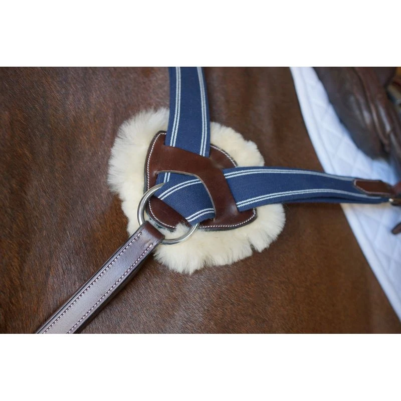 Nunn Finer 5-Way Breastplate With Blue Elastic - Havana/Zinc 3 Nunn Finer 5-Way Breastplate With Blue Elastic - Havana/Zinc - Image 3