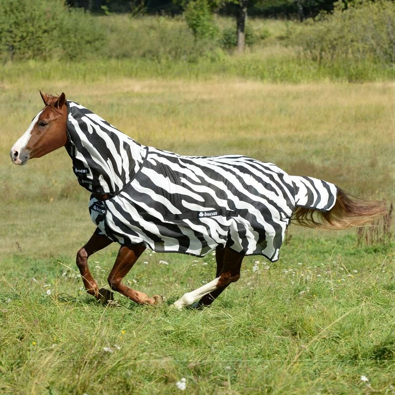 Bucas Buzz Off Full Neck Fly Sheet - Zebra 1 Bucas Buzz Off Full Neck Fly Sheet - Zebra