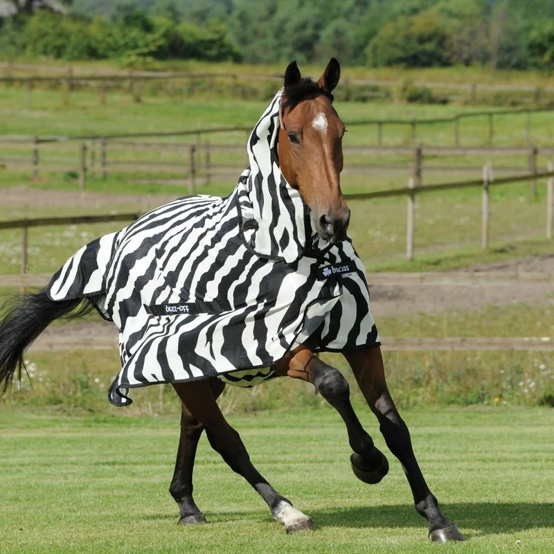 Bucas Buzz Off Full Neck Fly Sheet - Zebra 2 Bucas Buzz Off Full Neck Fly Sheet - Zebra - Image 2
