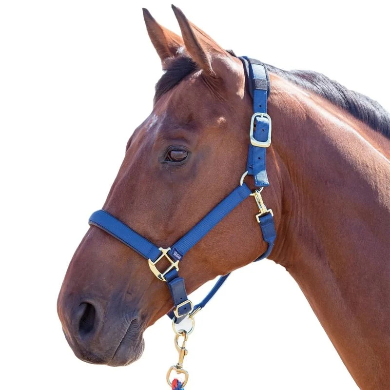 Shires Topaz Leather Breakaway Nylon Halter - Navy 1 Shires Topaz Leather Breakaway Nylon Halter - Navy