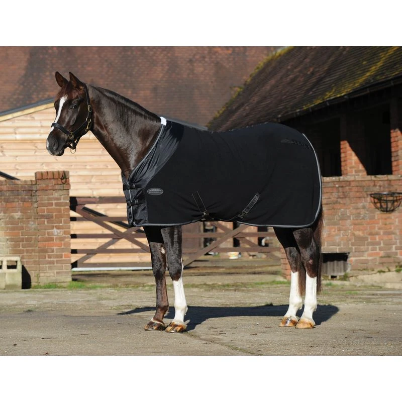 Weatherbeeta Anti-Static Fleece Cooler Standard Neck - Black/Silver 1 Weatherbeeta Anti-Static Fleece Cooler Standard Neck - Black/Silver