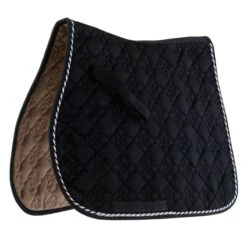 Roma Ecole Flower Diamond Quilt All Purpose Saddle Pad - Black/Silver