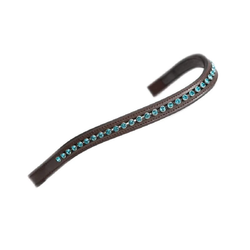 Shires Aviemore Large Diamante Browband - Havana/Green 1 Shires Aviemore Large Diamante Browband - Havana/Green