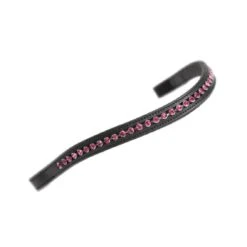 Shires Aviemore Large Diamante Browband - Black/Pink