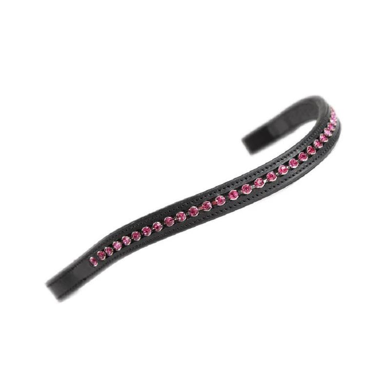 Shires Aviemore Large Diamante Browband - Black/Pink 1 Shires Aviemore Large Diamante Browband - Black/Pink