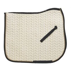 Ovation Elegance Velvet Dressage Pad - Ecru/Beige/Black