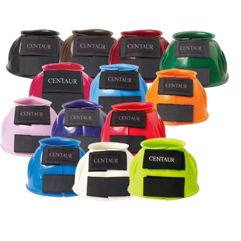 Centaur PVC Ribbed Double Hook And Loop Bell Boots - Pink 2 Centaur PVC Ribbed Double Hook And Loop Bell Boots - Pink - Image 2