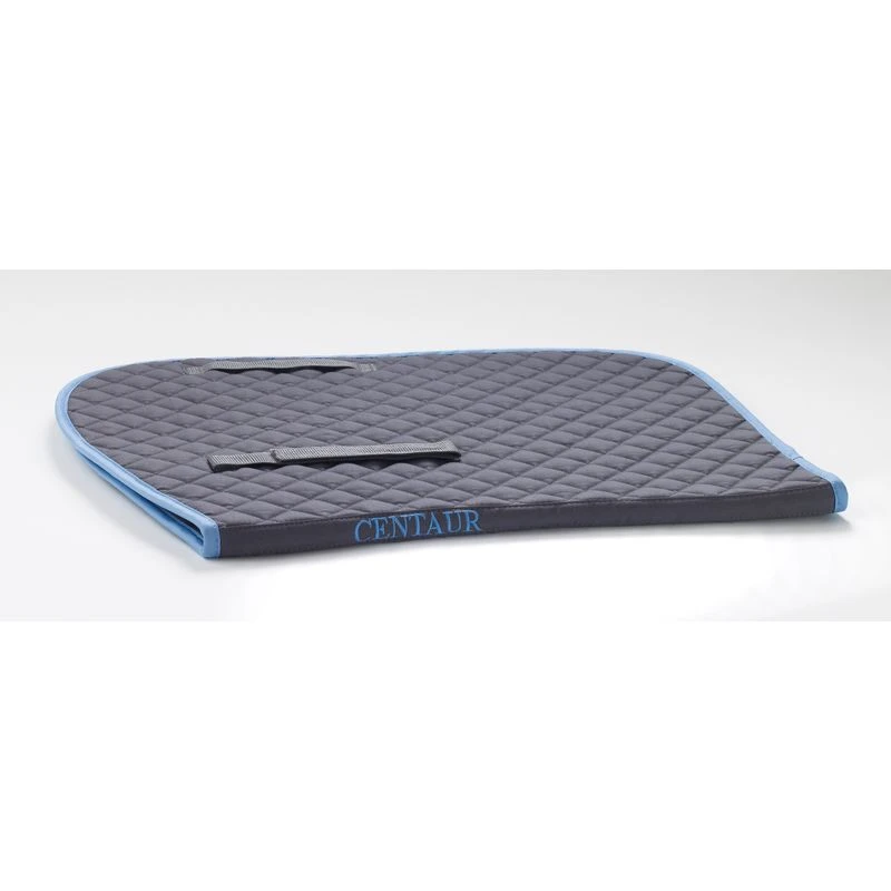 Centaur Imperial Quilted Close Contact Saddle Pad - Grey W/ Lt Blue 2 Centaur Imperial Quilted Close Contact Saddle Pad - Grey W/ Lt Blue - Image 2