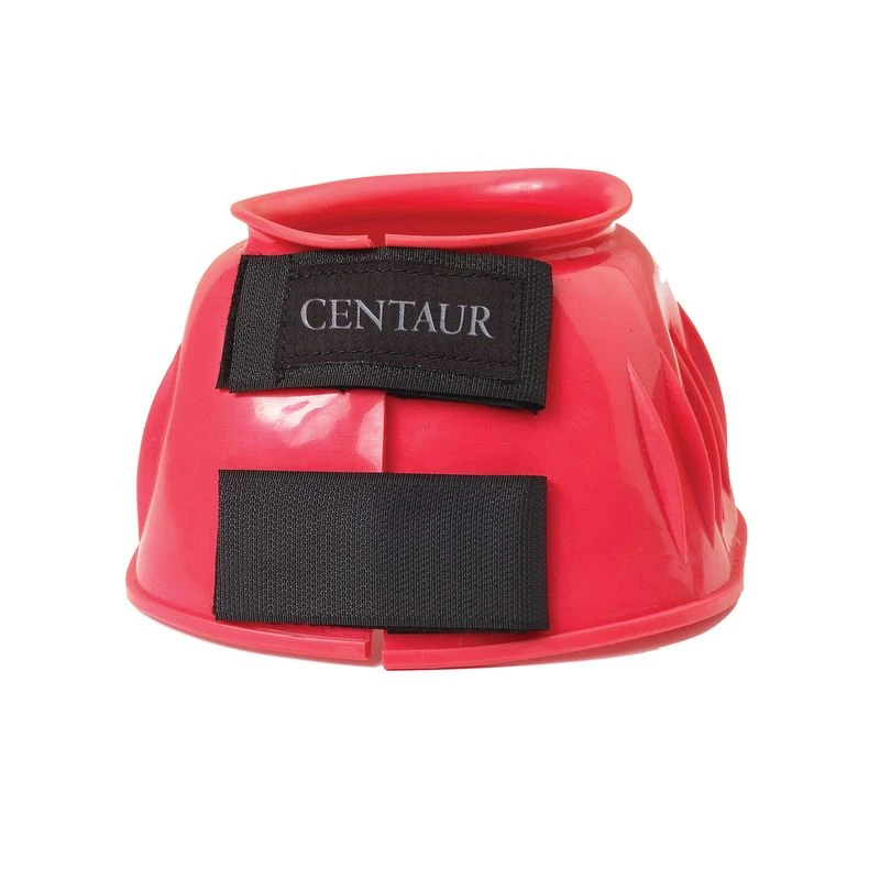 Centaur PVC Ribbed Double Hook And Loop Bell Boots - Red 1 Centaur PVC Ribbed Double Hook And Loop Bell Boots - Red