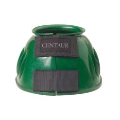 Centaur PVC Ribbed Double Hook And Loop Bell Boots - Dark Green