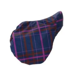 Pessoa Alpine 1200D Saddle Cover - Navy/Magenta Plaid