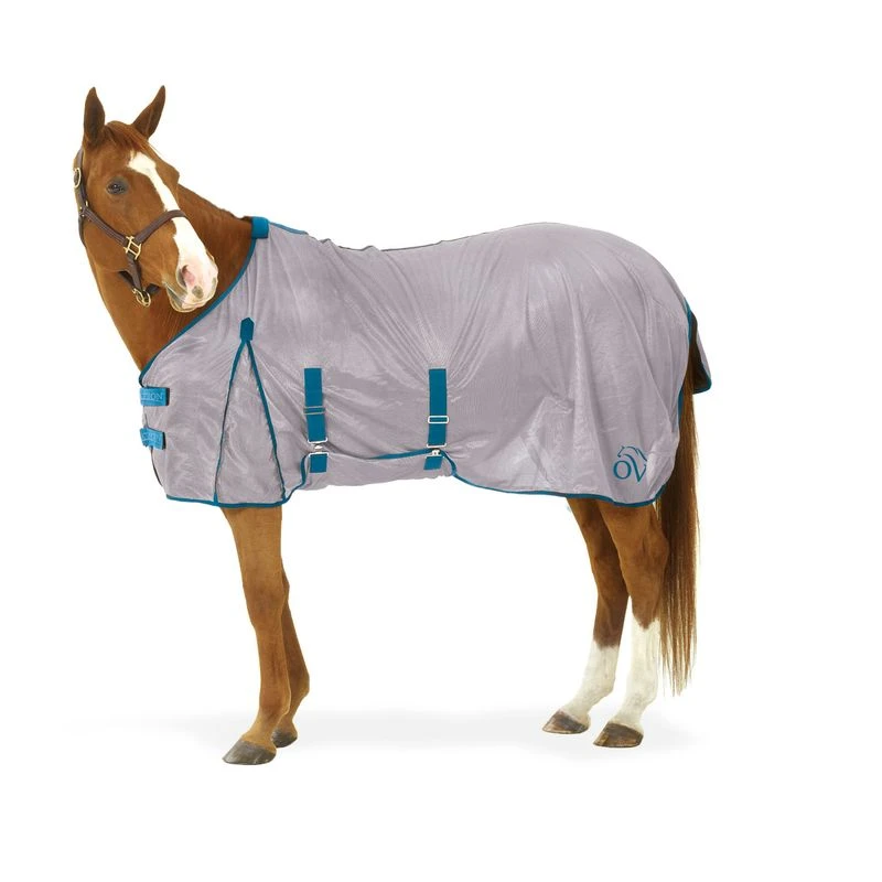 Ovation Super Fly Sheet W/Belly Cover - Grey/Teal 1 Ovation Super Fly Sheet W/Belly Cover - Grey/Teal