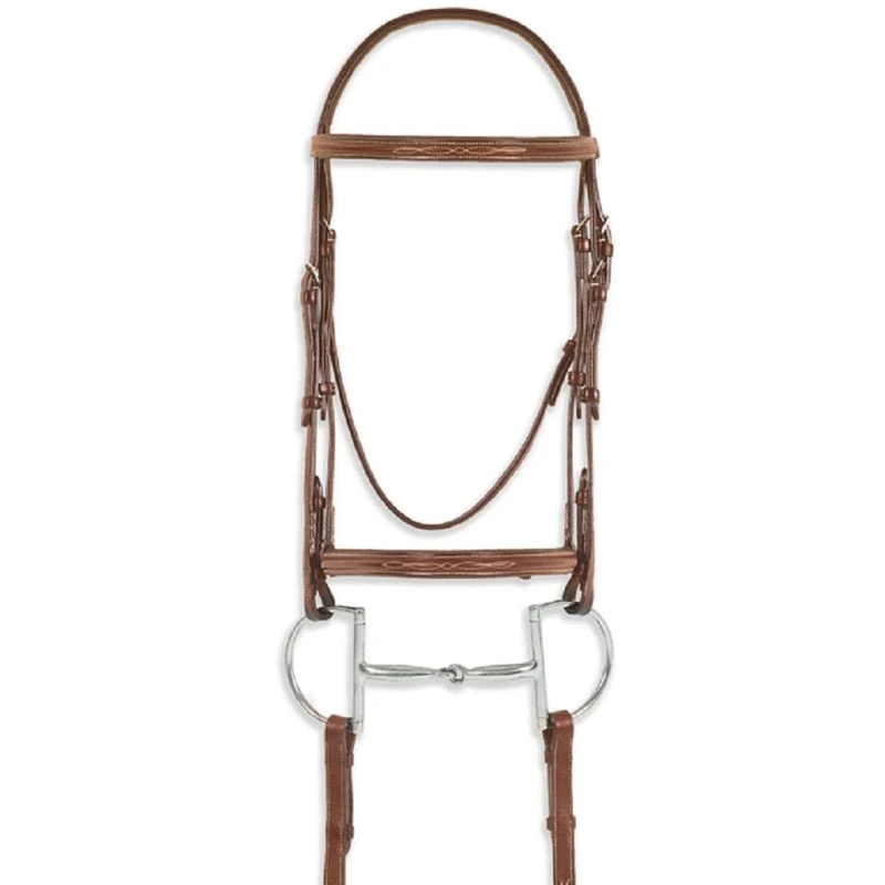 Pessoa PRO Fancy Stitched Raised Bridle - Chestnut 1 Pessoa PRO Fancy Stitched Raised Bridle - Chestnut