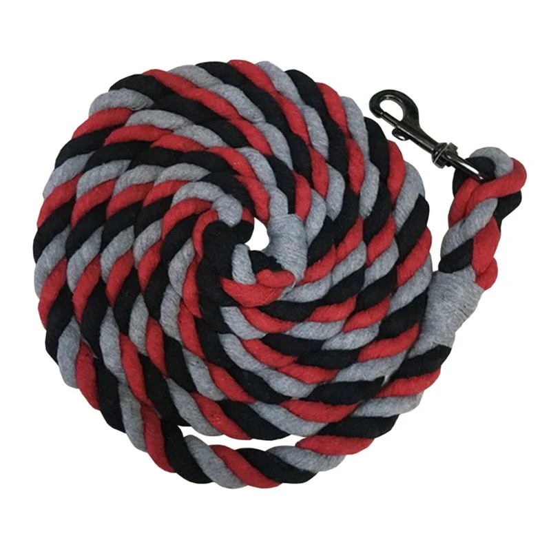 Kensington 10 Cotton Tri-Color Lead Rope - Deluxe Red 1 Kensington 10 Cotton Tri-Color Lead Rope - Deluxe Red