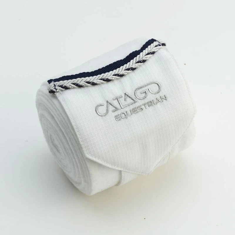 Catago Diamond Fleece Bandage Set - White/Navy 2 Catago Diamond Fleece Bandage Set - White/Navy - Image 2