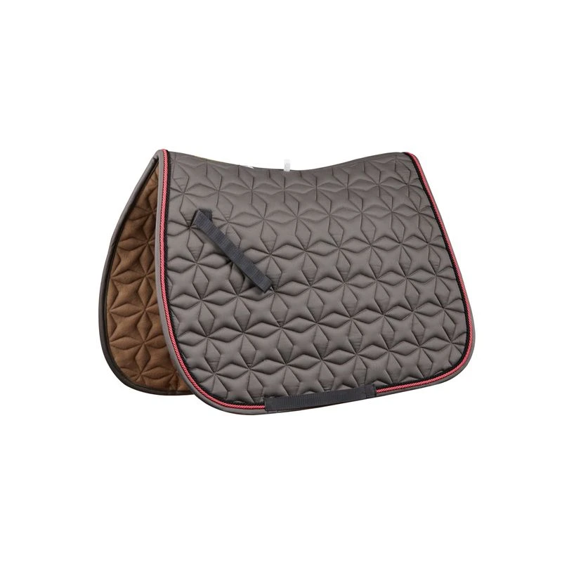 Roma Ecole Star Quilt Close Contact Saddle Pad - Grey/Pink/Black 1 Roma Ecole Star Quilt Close Contact Saddle Pad - Grey/Pink/Black