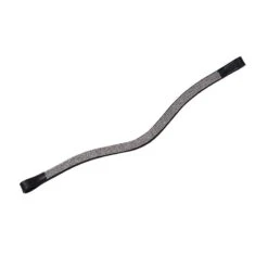 Collegiate Curved Silver Chain Browband - Black