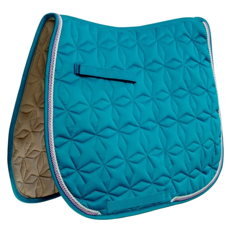 Roma Ecole Star Quilt Close Contact Saddle Pad - Teal/White/Lavender 1 Roma Ecole Star Quilt Close Contact Saddle Pad - Teal/White/Lavender