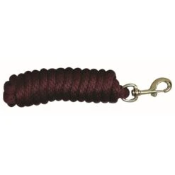 Western Rawhide 10' Poly Lead W/Brass Plated Snap - Burgundy