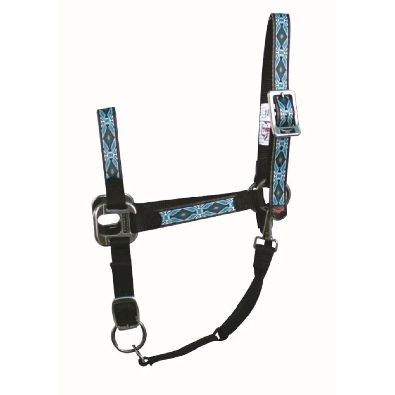 Western Rawhide Signature Pattern Halter W/Snap - Black/Rhombus 1 Western Rawhide Signature Pattern Halter W/Snap - Black/Rhombus
