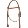 Western Rawhide Country Legend Browband Headstallwith Basket Tooling - Chestnut