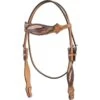 Western Rawhide Country Legend Gator And Feathers Browband Headstall - Golden/Tan