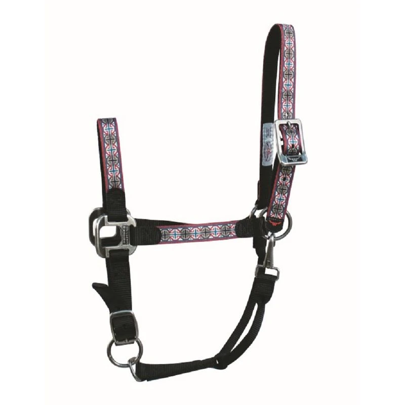 Western Rawhide Signature Pattern Halter W/Snap - Black/Octagon 1 Western Rawhide Signature Pattern Halter W/Snap - Black/Octagon