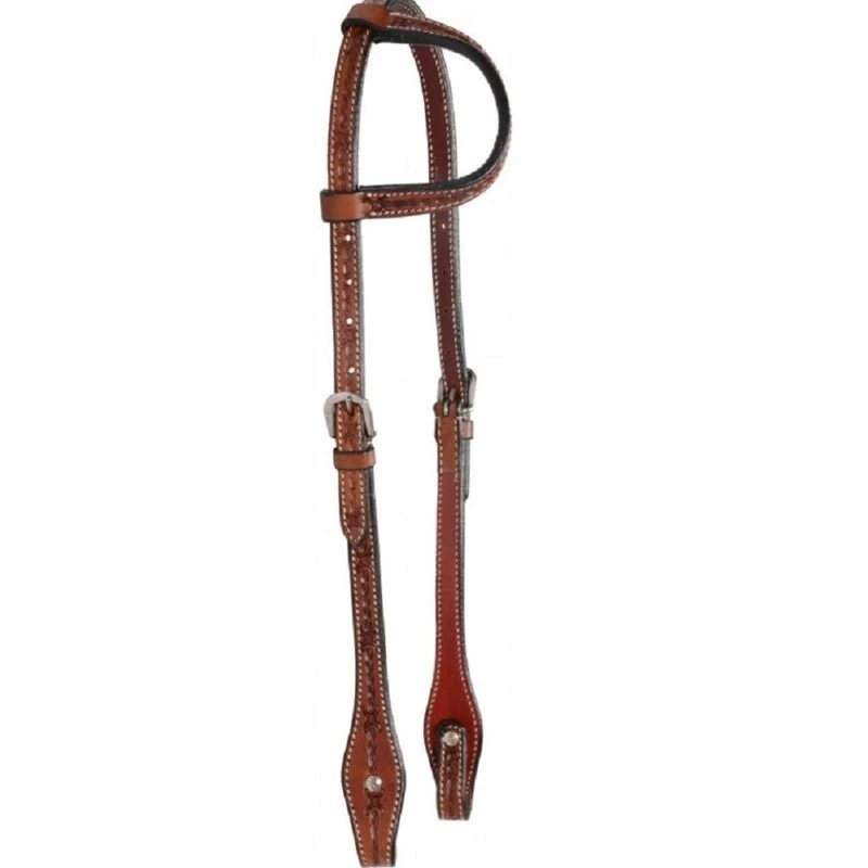 Western Rawhide Country Legend Barb WireOne Ear Headstall - Chestnut 1 Western Rawhide Country Legend Barb WireOne Ear Headstall - Chestnut