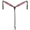 Western Rawhide Country Legend Tie Dye Breastplate - Dark Brown/Pink