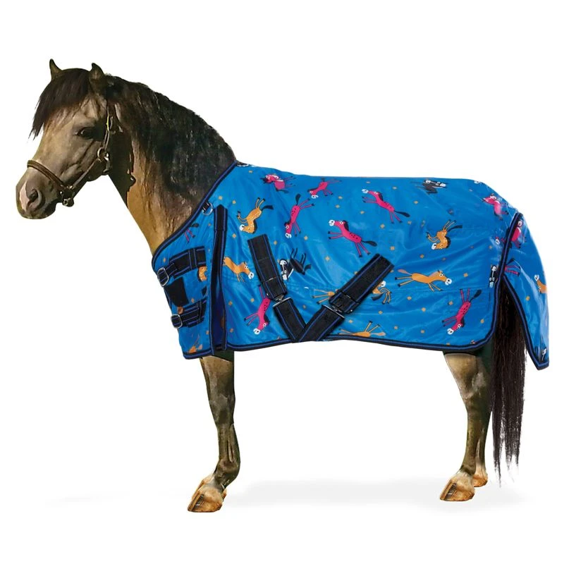 Centaur Pony 600D Turnout 200g - Blue Pony Print 1 Centaur Pony 600D Turnout 200g - Blue Pony Print